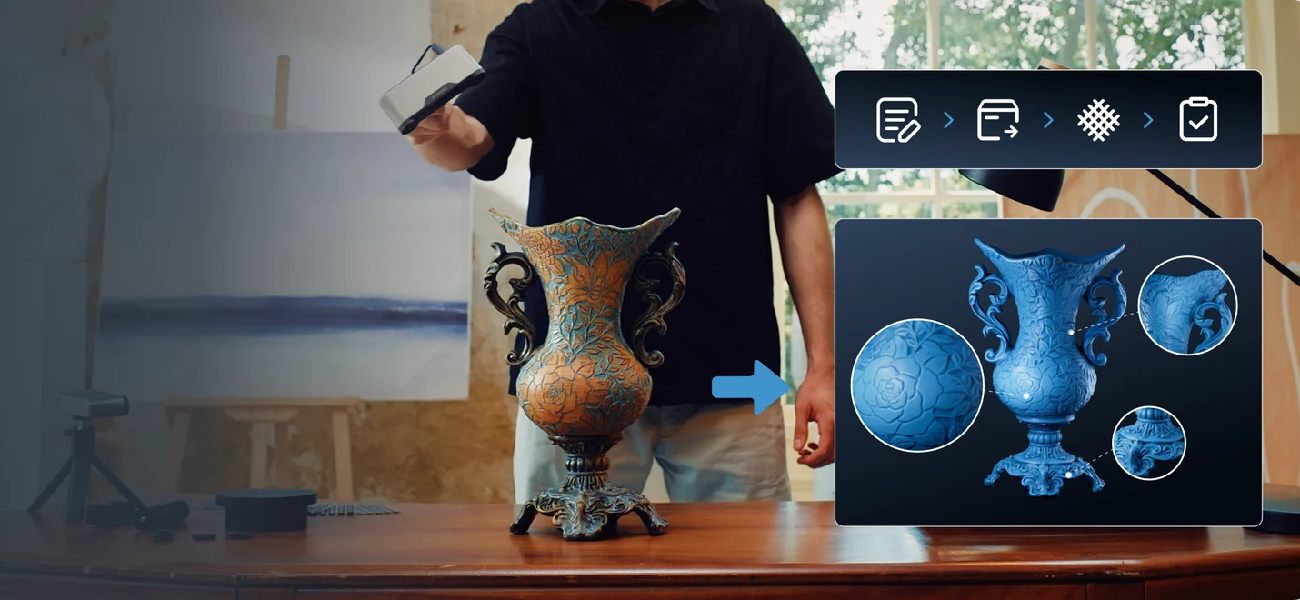 Оптичне 3D-сканування об'єкта за допомогою Revopoint Trackit SR