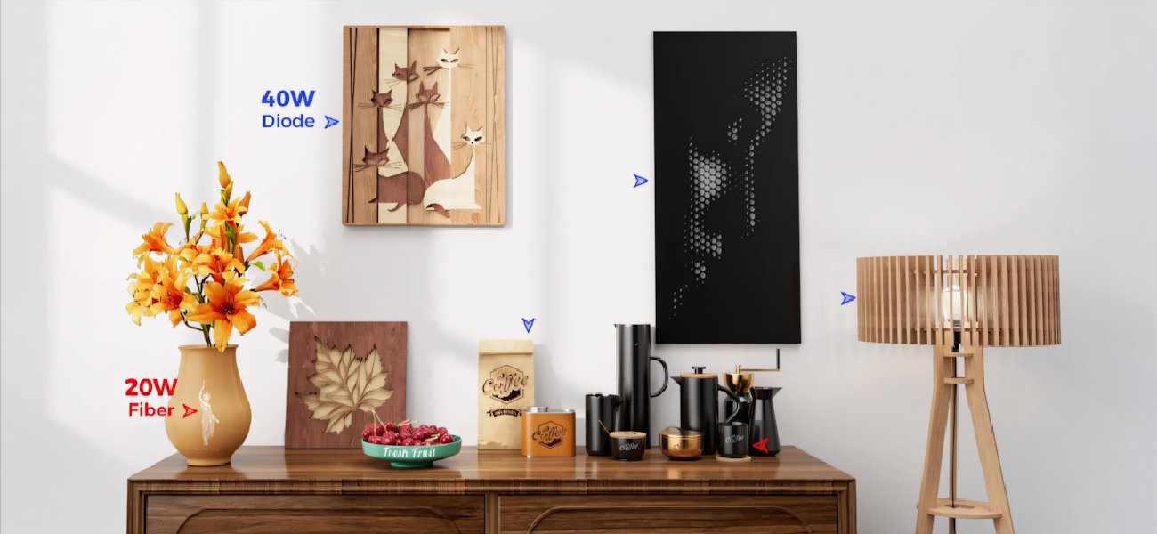 Гравіювання та різання матеріалів SCULPFUN A9 Ultra Dual