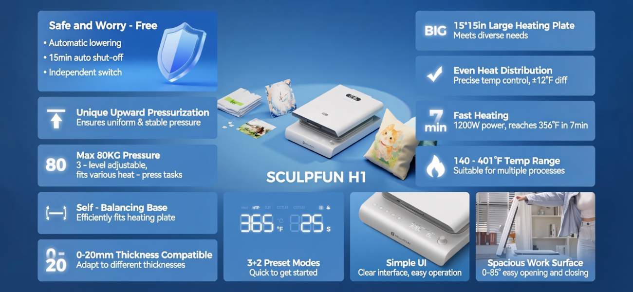 Покрокове використання термопреса SCULPFUN H1