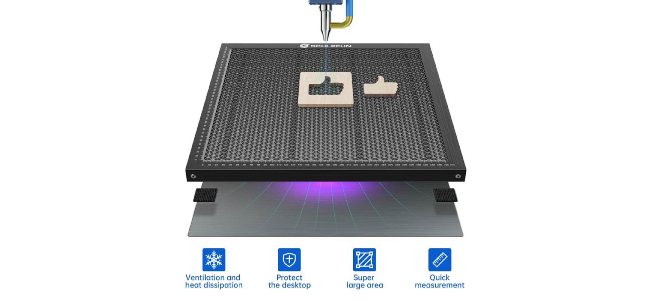 Сотовая платформа Sculpfun Honeycomb Bed с эффективной вентиляцией и защитой рабочего стола