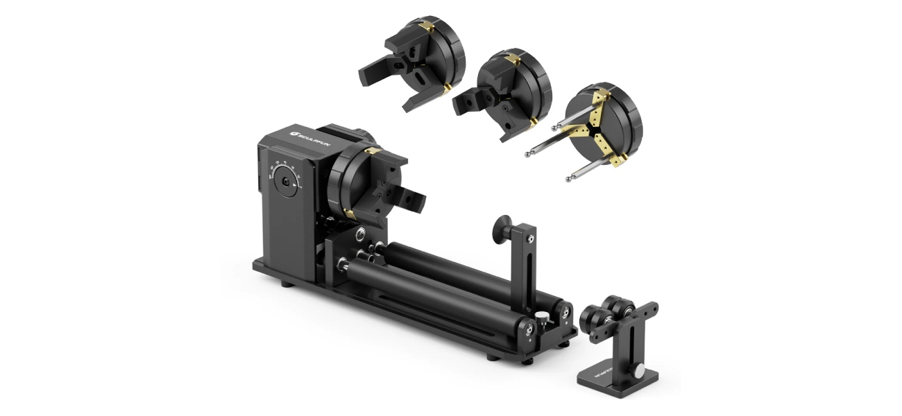 Sculpfun RA Pro Max ротаційний модуль з чаком для надійної фіксації циліндричних предметів