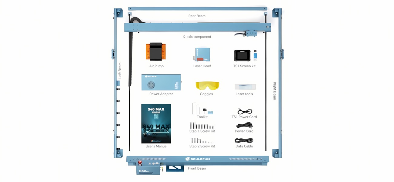 Sculpfun S40 Max laser cutter package
