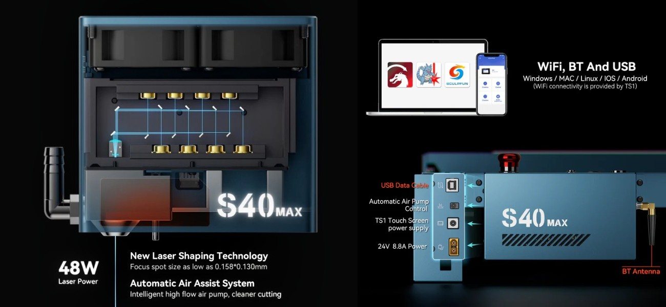 Wood laser engraver Sculpfun S40 Max