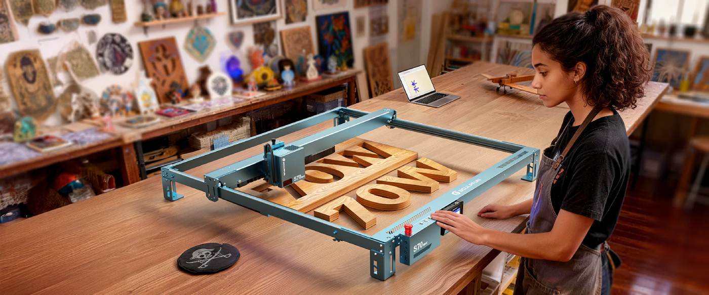 Робота з лазерним гравером SCULPFUN S70 Max у майстерні