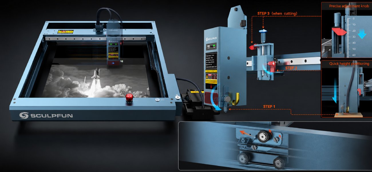 SCULPFUN SF-A9 precise laser focusing