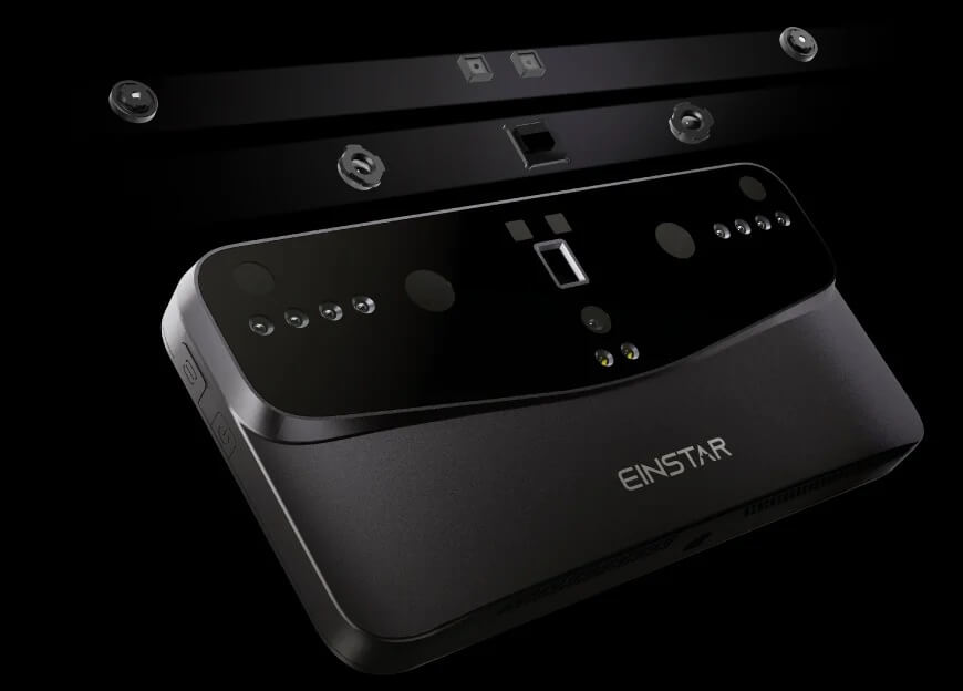 Схема, що показує подвійні режими сканування Einstar Vega: HD-режим для невеликих об'єктів та швидкий режим для великих.