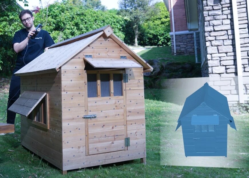 3D-сканер Einstar, що використовується на відкритому повітрі, демонструючи свої стабільні можливості сканування в різних умовах.