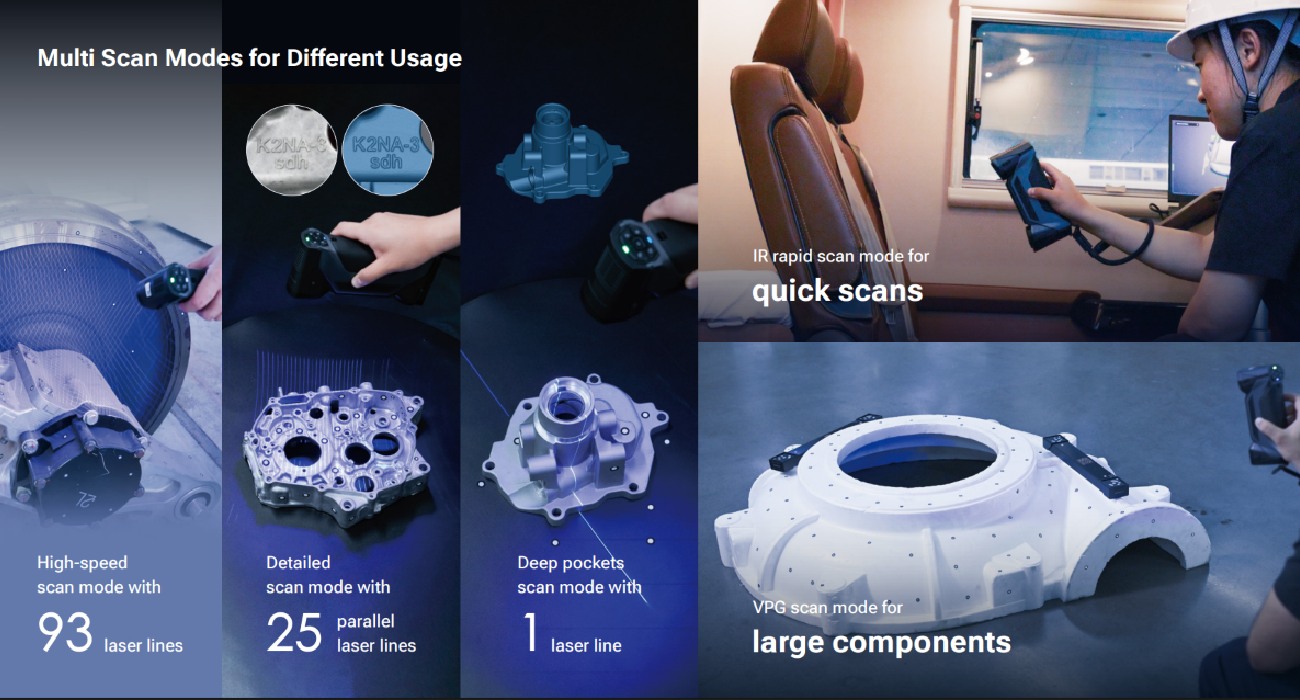 SHINING 3D FreeScan Combo+ Wireless multiple scanning modes