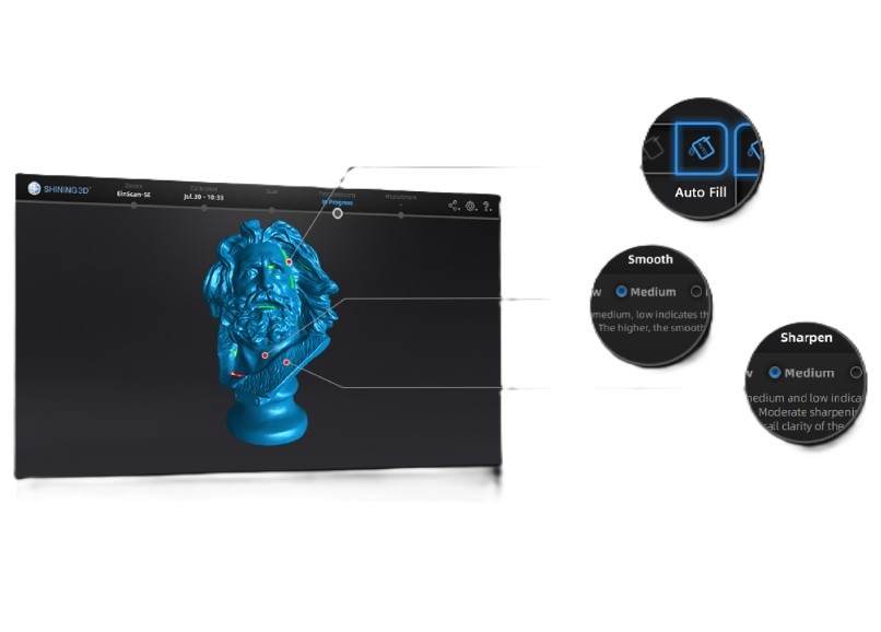 High accuracy and precision High accuracy and precision of EinScan SE V2