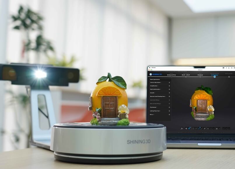 Захоплюйте дрібні деталі та повноколірні текстури з EinScan SP V2 Детальна та яскрава 3D-модель декоративного об'єкта, захоплена EinScan SP V2, що демонструє його можливості повноколірного сканування.