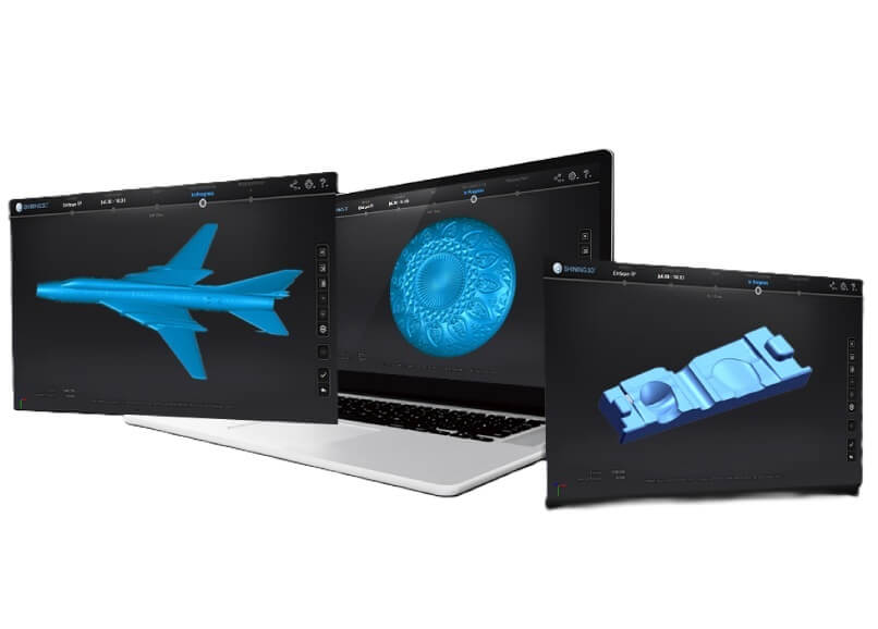 Включене програмне забезпечення EXScan S з потужними інструментами постобробки Інтерфейс програмного забезпечення EXScan S, що входить до комплекту, яке надає потужні інструменти постобробки для даних 3D-сканування.