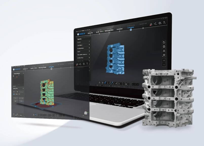 Снимок экрана интерфейса программного обеспечения EXScan H с дружественным к пользователю дизайном