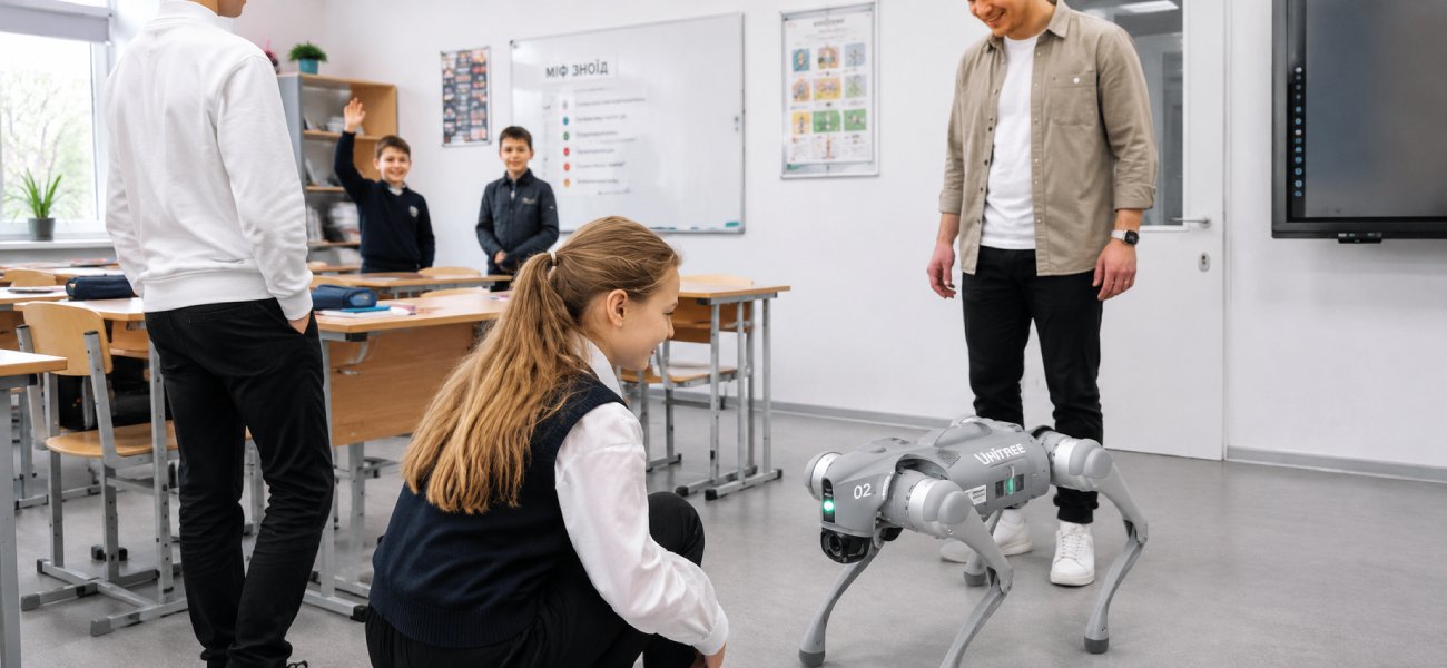 Unitree Go2 Edu Laser Intelligent U3 для демонстрації робототехніки в навчальному класі