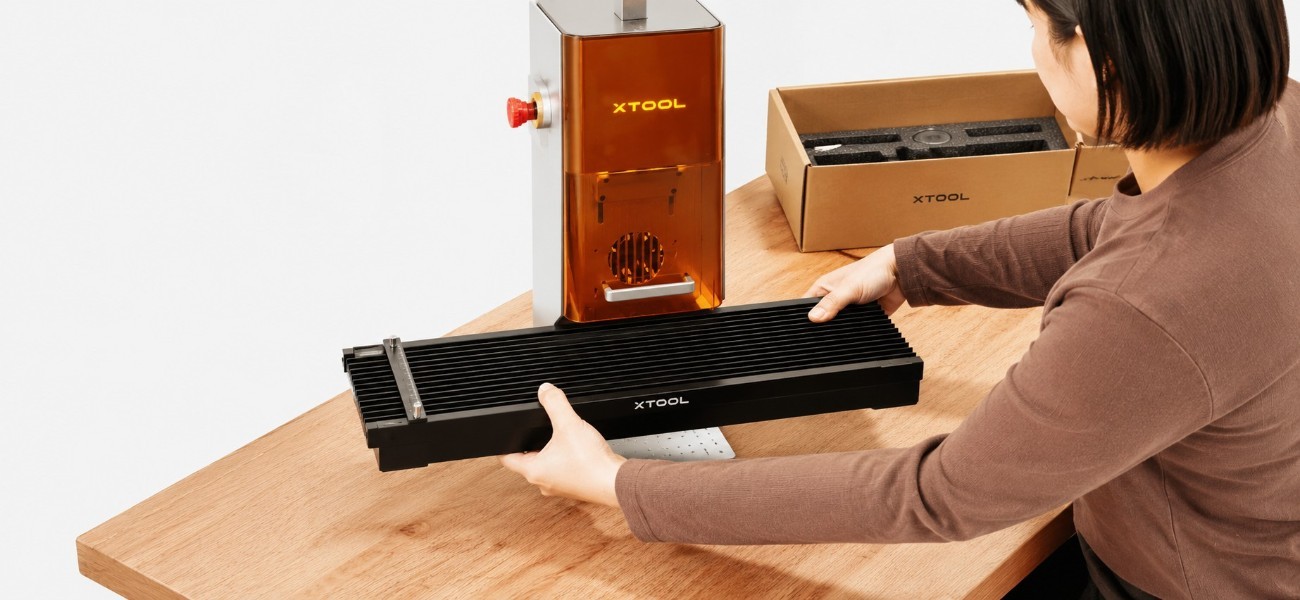 xTool F2 Deluxe Bundle встановлення Slide Extension для лазерного гравера