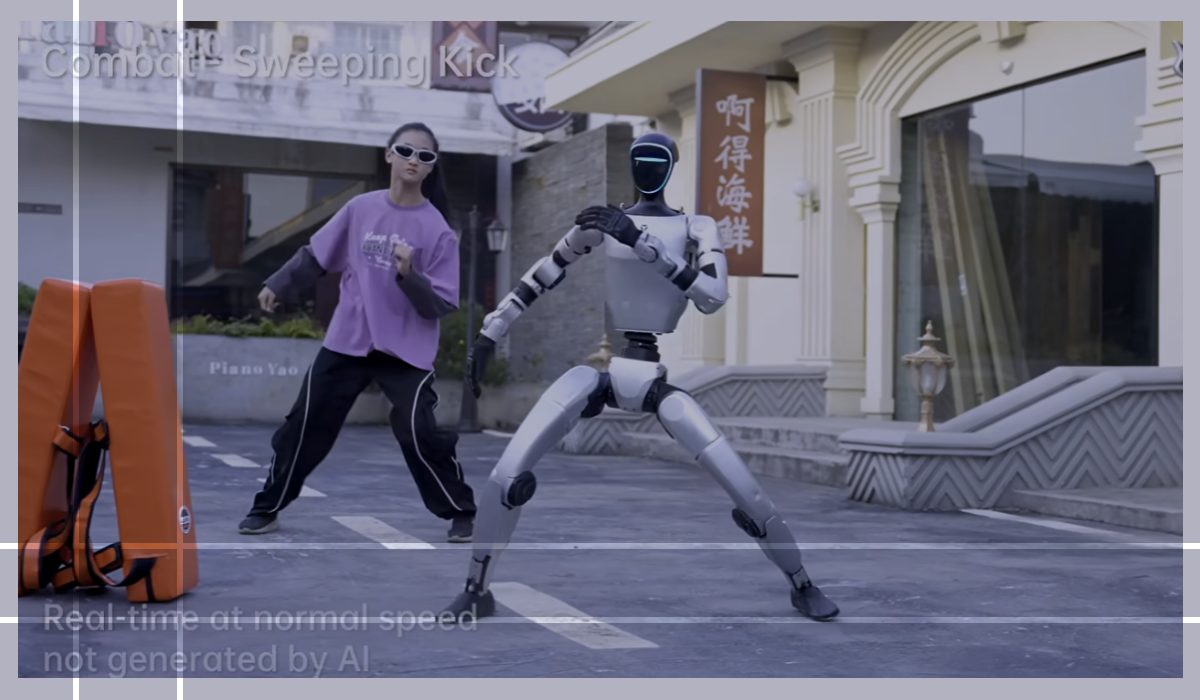 The robot dances like a human