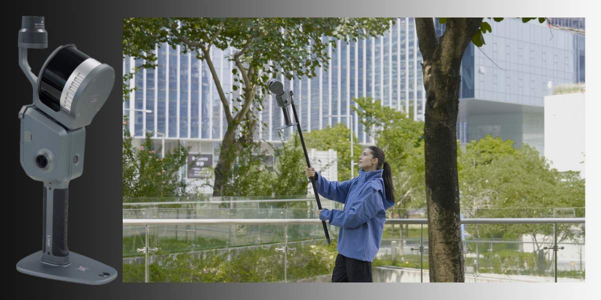 Set of poles for 3D scanner, 2 m, photo in use