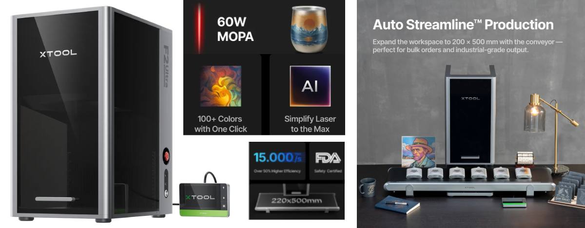 xTool F2 Ultra (single) Deluxe Bundle – широкі можливості з повним набором для гравіювання