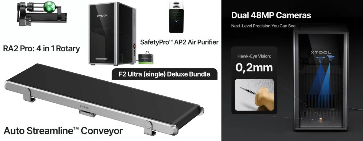 xTool F2 Ultra (single) Deluxe Bundle: набір для лазерного гравіювання, фото