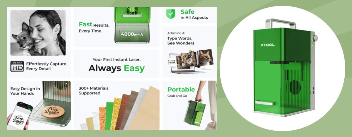 Laser engraver with accessories: kit features