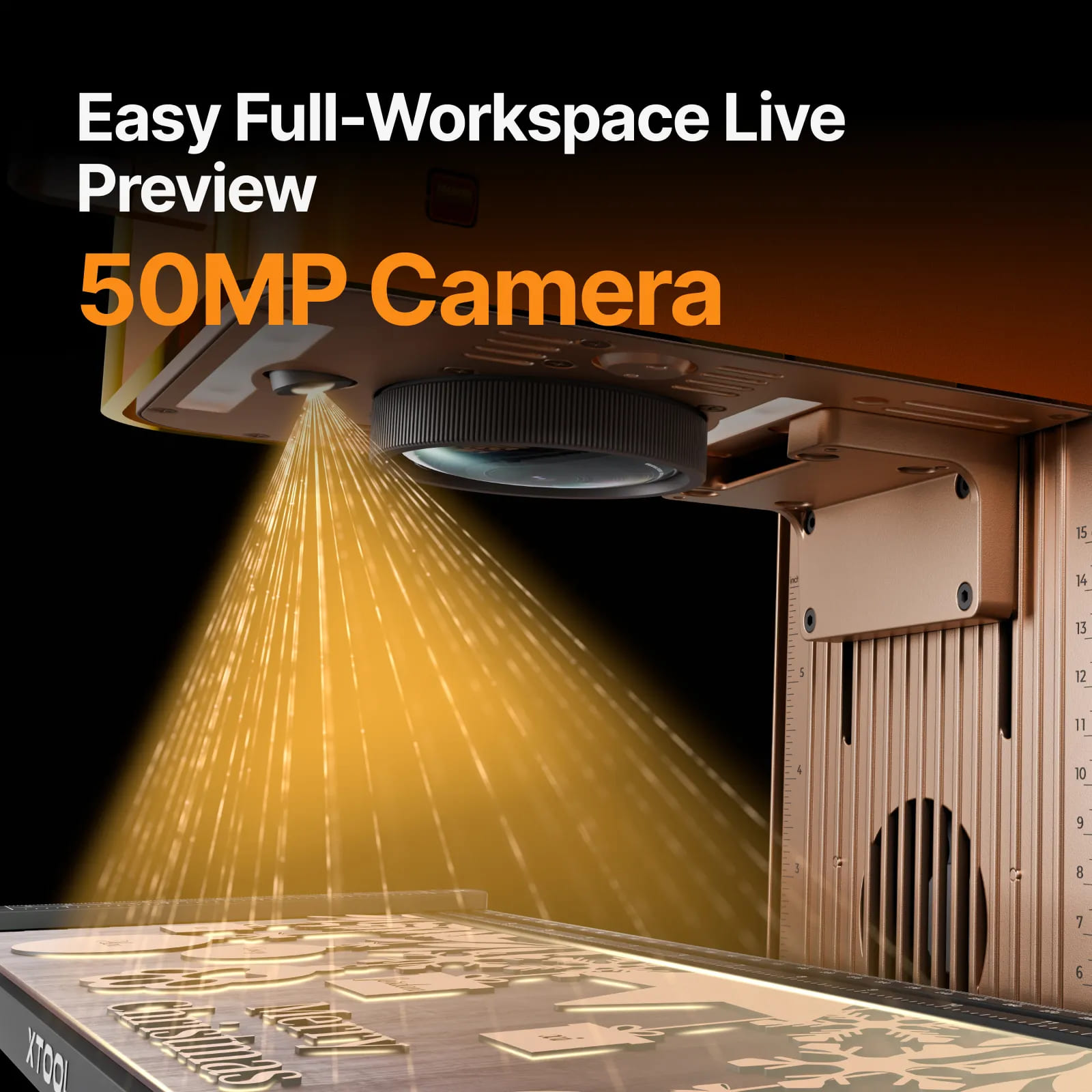 xTool F2 laser engraving software workflow with camera preview and auto-fill