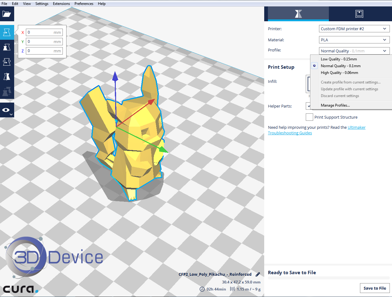 Обзор и основные функции слайсера Cura 2. Часть 1 – 3DDevice