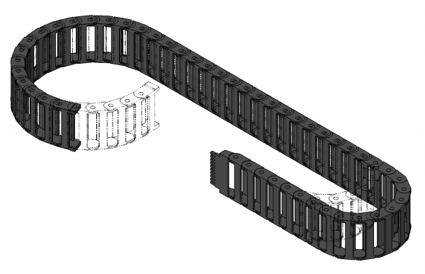 3d модель гибкий кабель канал