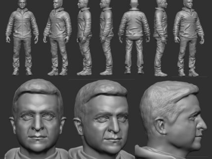 Президент Зеленський 3D моделювання скульптинг