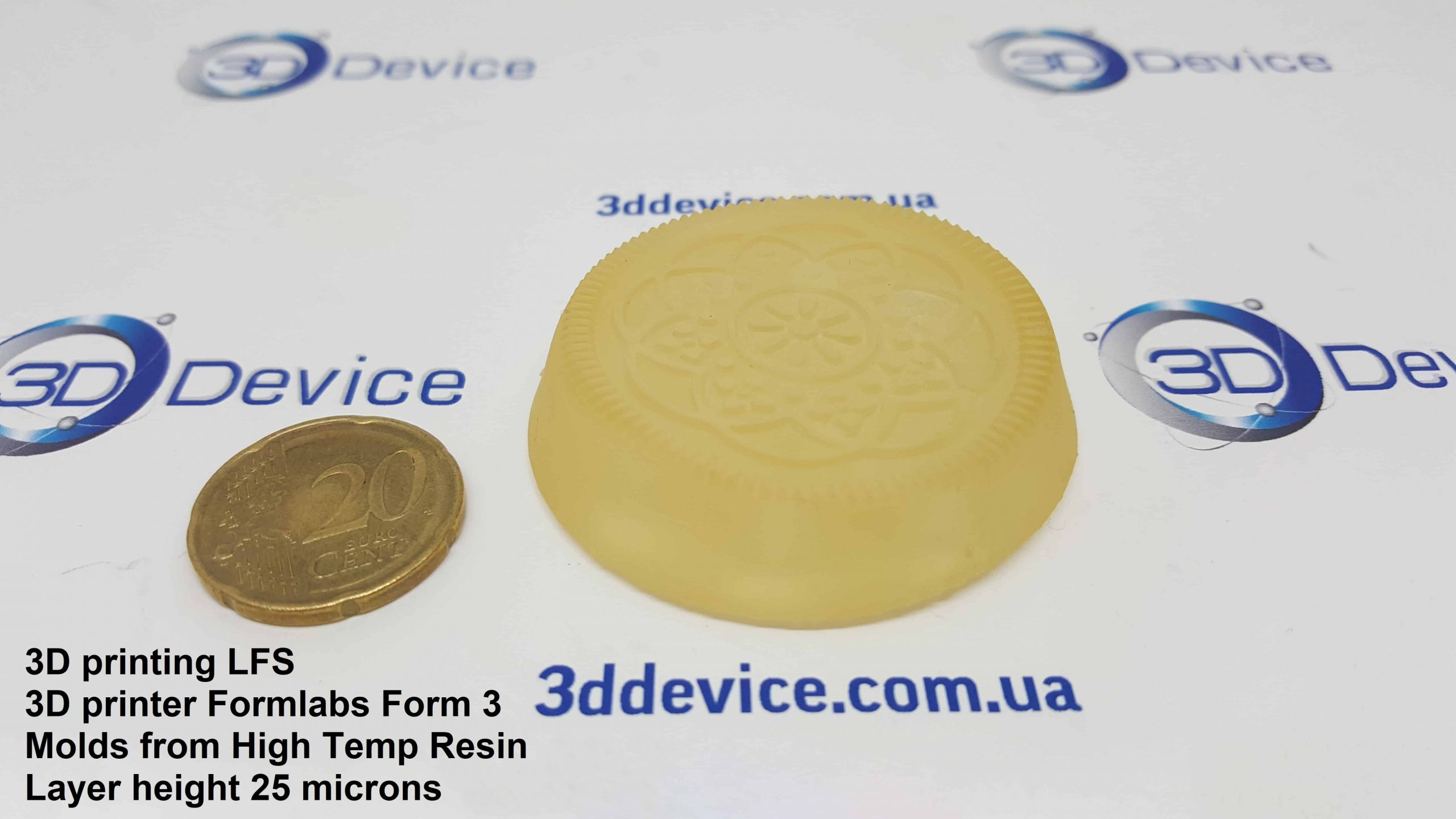 3D printing of master molds LFS High Temp Resin 25 microns
