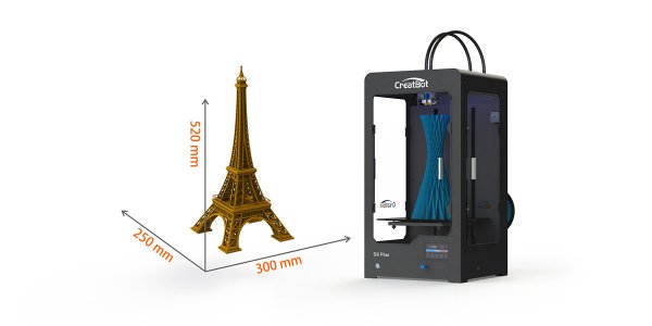 3D принтер CreatBot DX Plus область друку