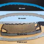 Car part restoration - 3D scanning, 3D modeling, 3D SLS printing