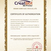 Certificate of authorization to 3DDevice