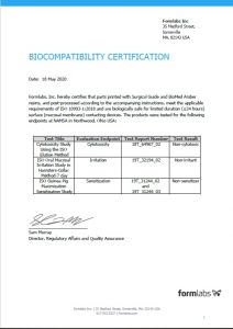 Certification of Biocompatibility