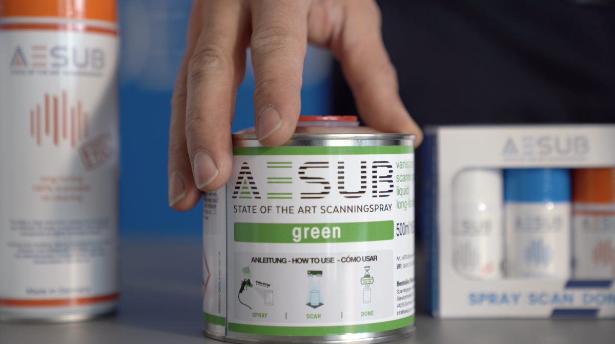 Matt coating for 3D Scanning Spray AESUB Green (self-dispensing, for sprayers)