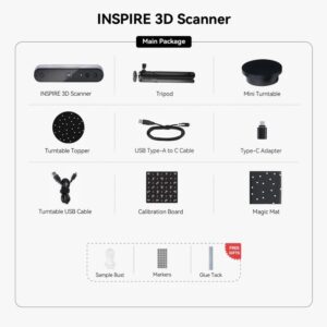 Revopoint Inspire 3D Scanner What's in the box