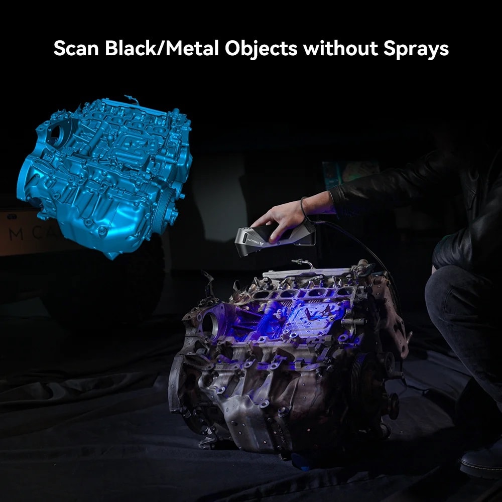 Scan black and metallic objects without sprays